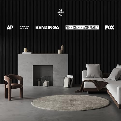 Miniatura 2 de Paquete de 2 paneles acústicos de pared, decoración de pared de listones de madera, paneles insonorizados