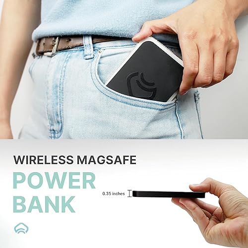 Miniatura 3 de Paquete de accesorios MagSafe paquete de 4 anillos de metal (negroplateadopúrpuraazul) para fundas de teléfono + banco de energía magnético delgado