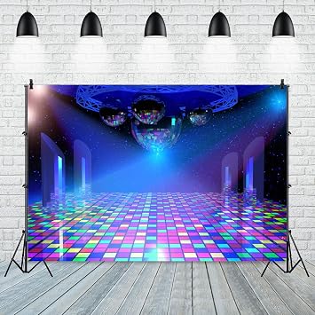 Leowefowa 7x5ft Vinyl Neon Party Backdrop Vintage 70s 80s 90s Stage Background Birthday Theme Party Decor Lets Glow Crazy Backdrop Night Club Neon Music Birthday Backdrop Studio Props