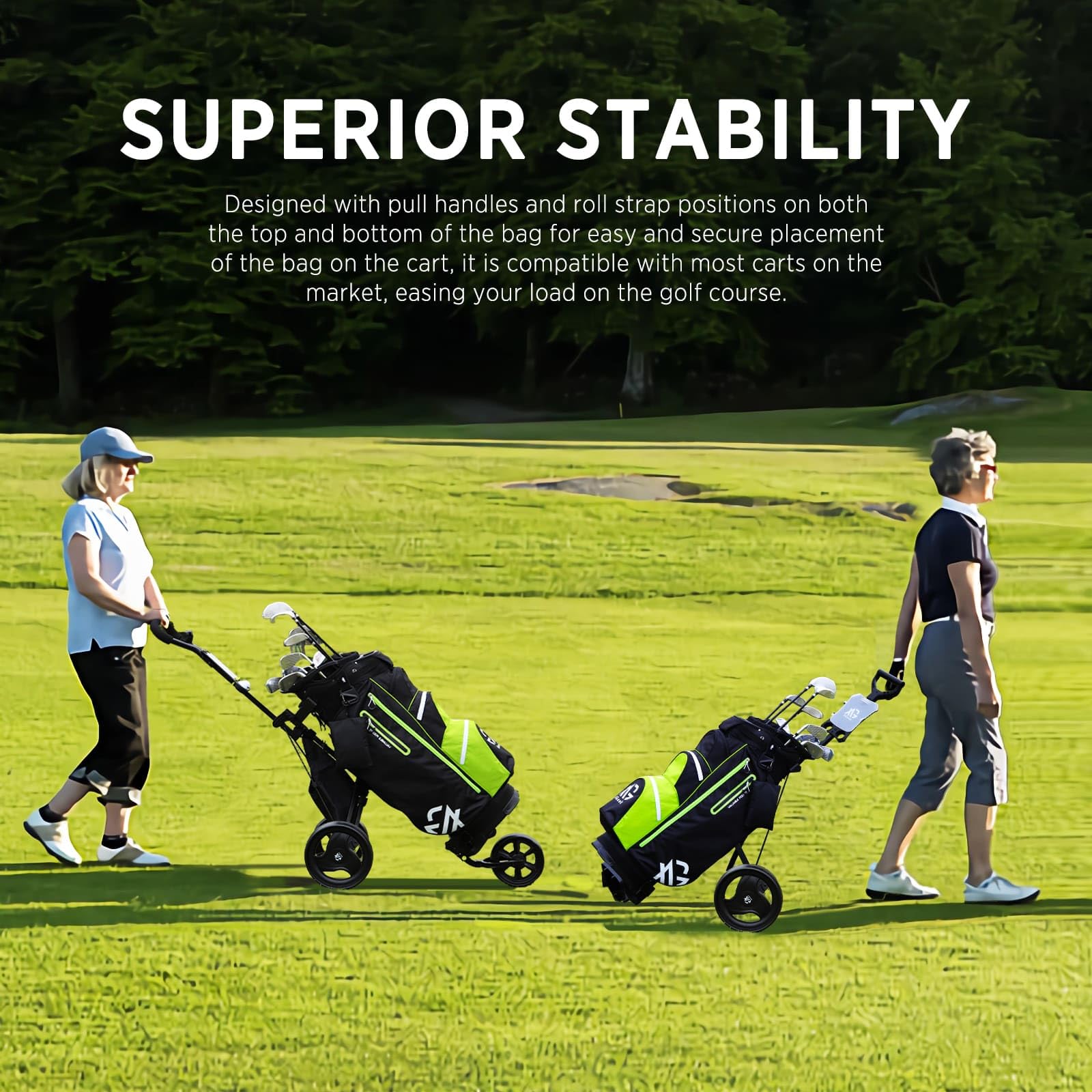 Golfbag,Golf cart Bag mit 15-facher Unterteilung für Herren und Damen,Premium Golf Bag mit Regenhülle, Kühler und Golfzubehör Kit