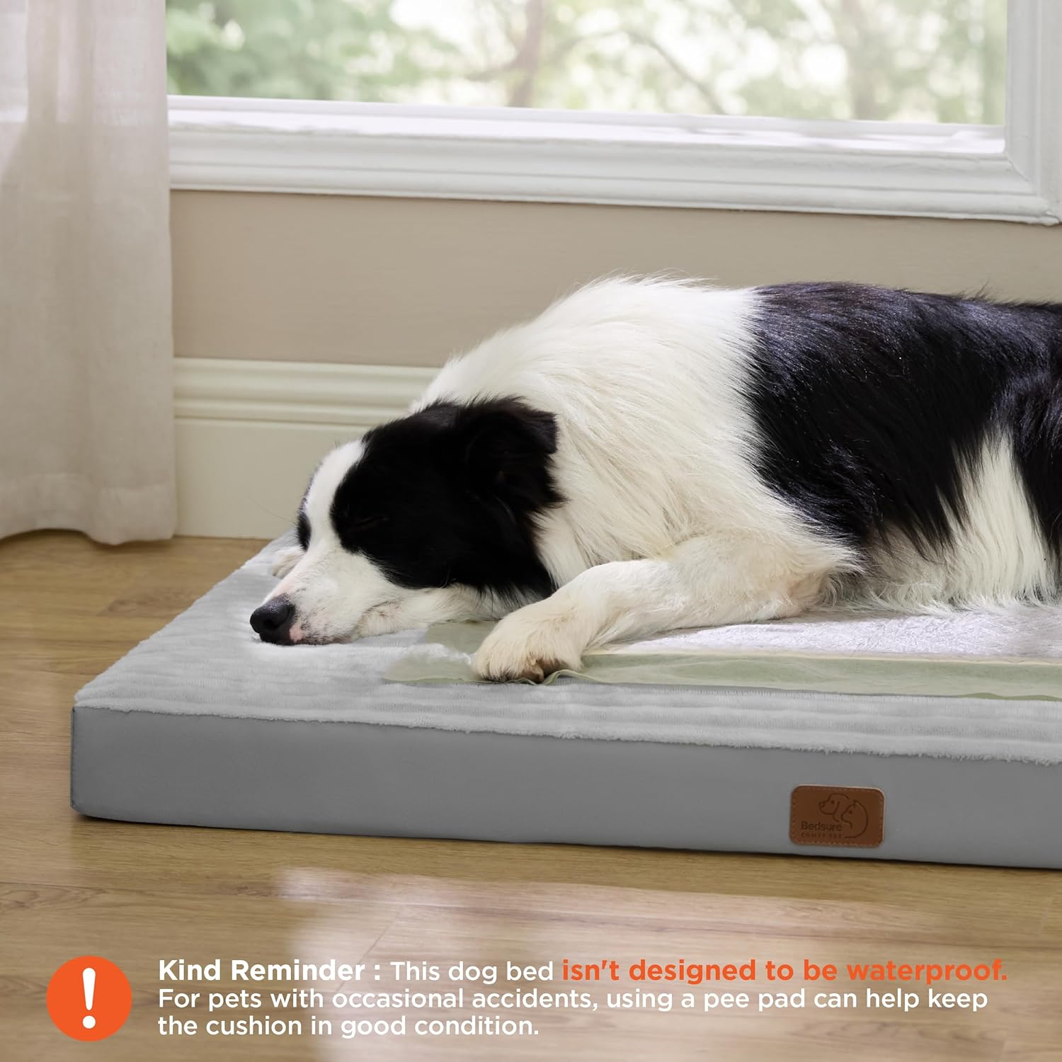Bedsure ComfyFleece XL Dog Bed for Crate - Extra Large Orthopedic Pet Beds with Removable Washable Cover, NOT Waterproof Egg Crate Foam Mat for Pets Up to 80 lbs, 41"x27"x3.3", Not for Chewers