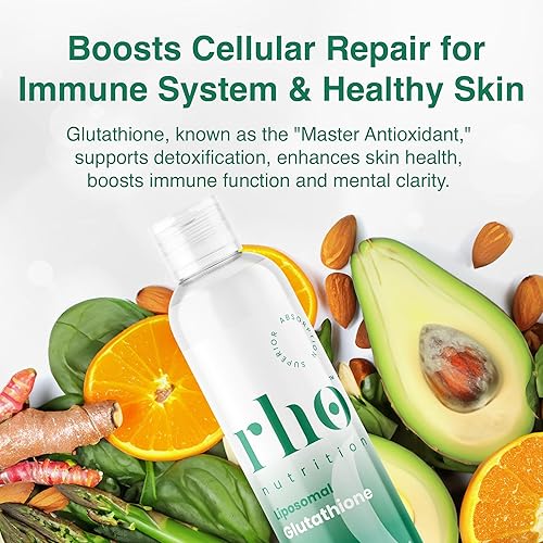 Miniatura 3 de Rho Nutrition Glutatión liposomal suplemento líquido de glutatión de ultra alta absorción, apoya la desintoxicación natural, el sistema
