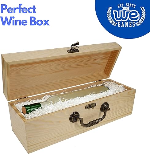 Miniatura 5 de WE Games Caja grande de madera con tapa con bisagras, acabado de madera quemada, tinte natural, caja de memoria de recuerdo, cajas decorativas para