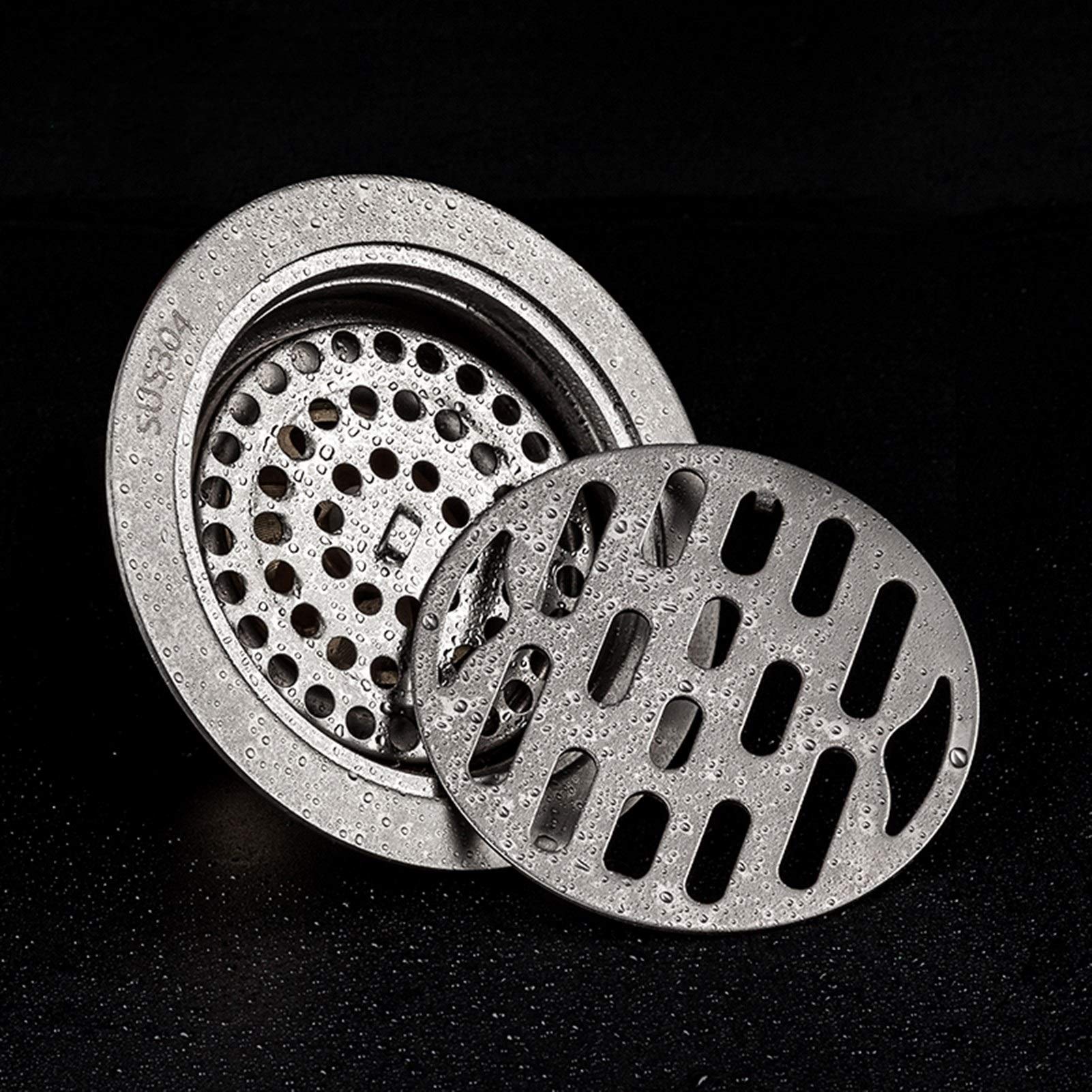 Desagüe de Suelo con Inserto Redondo, Rejillas para desagüe de Ducha de baño, desagüe de Suelo, desagüe Simple, Invisible, antiolor