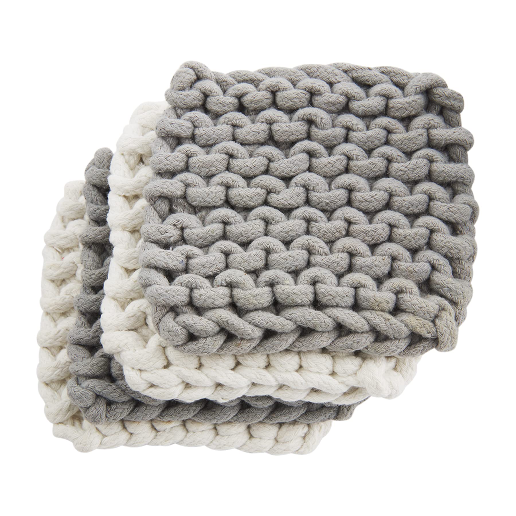 Dessous-de-verre au crochet Mud Pie gris idéal pour un apéritif convivial