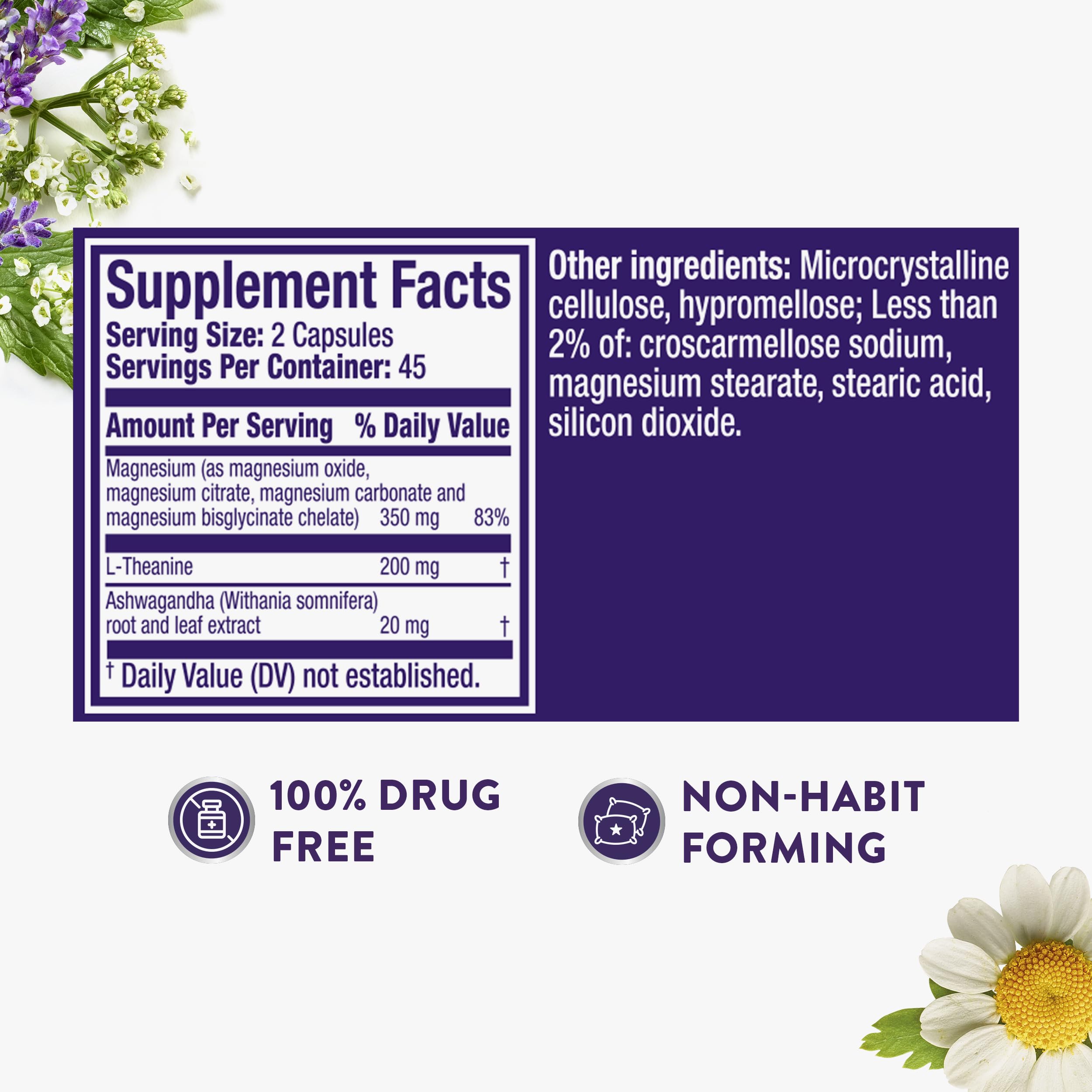 ZzzQuil Pure Zzzs, +Magnesium Capsules, L-Theanine and Magnesium, Sleep Aid, 4-in-1 Magnesium: Citrate, Bisglycinate, Oxide, and Carbonate, Sleep Aids for Adults, 90 Sleep Capsules — Amazon image 6