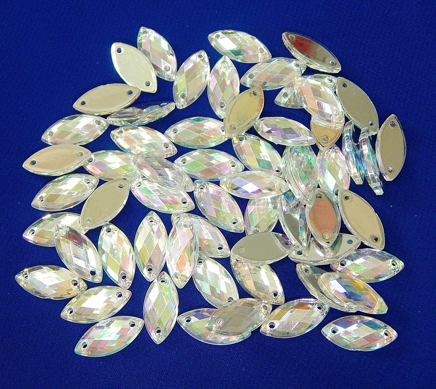 100 Pezzi Di Strass Acrilici Con Stampa Leopardo Per Cucire - Forma Rettangolare 13x18mm, Piatti, Per Abbigliamento, Scarpe, Borse E Progetti Fai Da Te