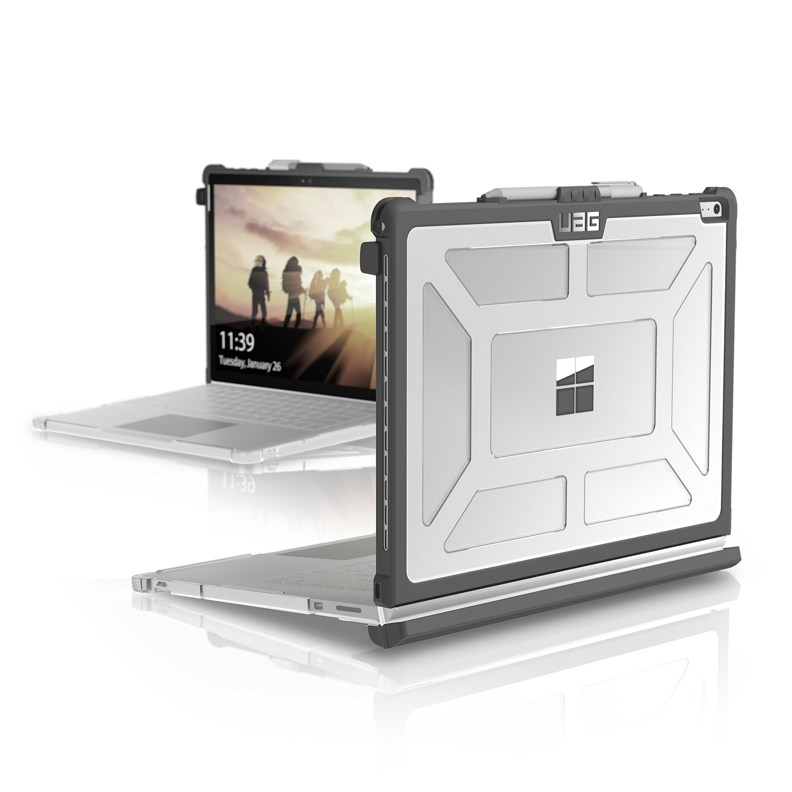 Urban Armor Gear Hardcase für Microsoft Surface Book mit Performance Base - transparent [Microsoft zertifiziert | Lüftungsschlitzaussparungen | Pen Halterung | Stoßfest] - SBPB-L-IC