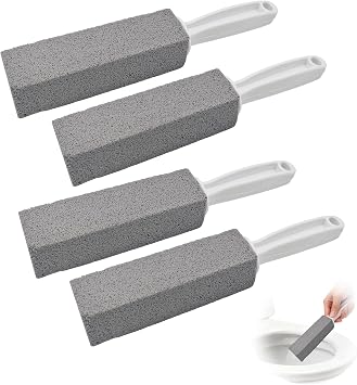 4Pack Pumice Stone Toilet Bowl Cleaner,Toilet Pumice Stone with Handle with Handle for Limescale, and Calcium Deposits Hard Water Stain Remover for Toilets, Tiles, Kitchen Sink and More