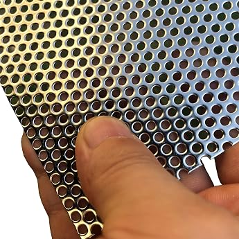 FengYoo Perforated Plate Stainless Steel Perforated Mesh Stainless Steel Grid 3 mm Hole Thickness 1.1 mm 300 mm x 150 mm Perf