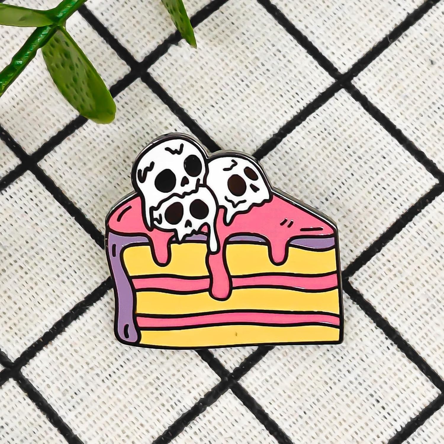Creamy Skull Cake Enamel Pin - Gothic Series - Enamel Lapel Pin - Plated Badge for Clothing, Bags, and Lanyards - Image 2