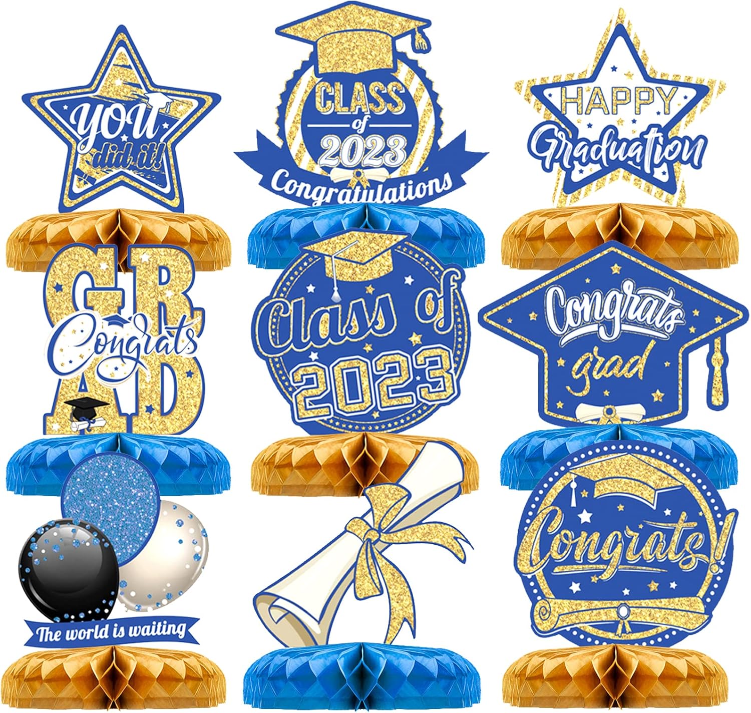 EOPER 9 Pieces Graduation Centerpieces for Tables 2023