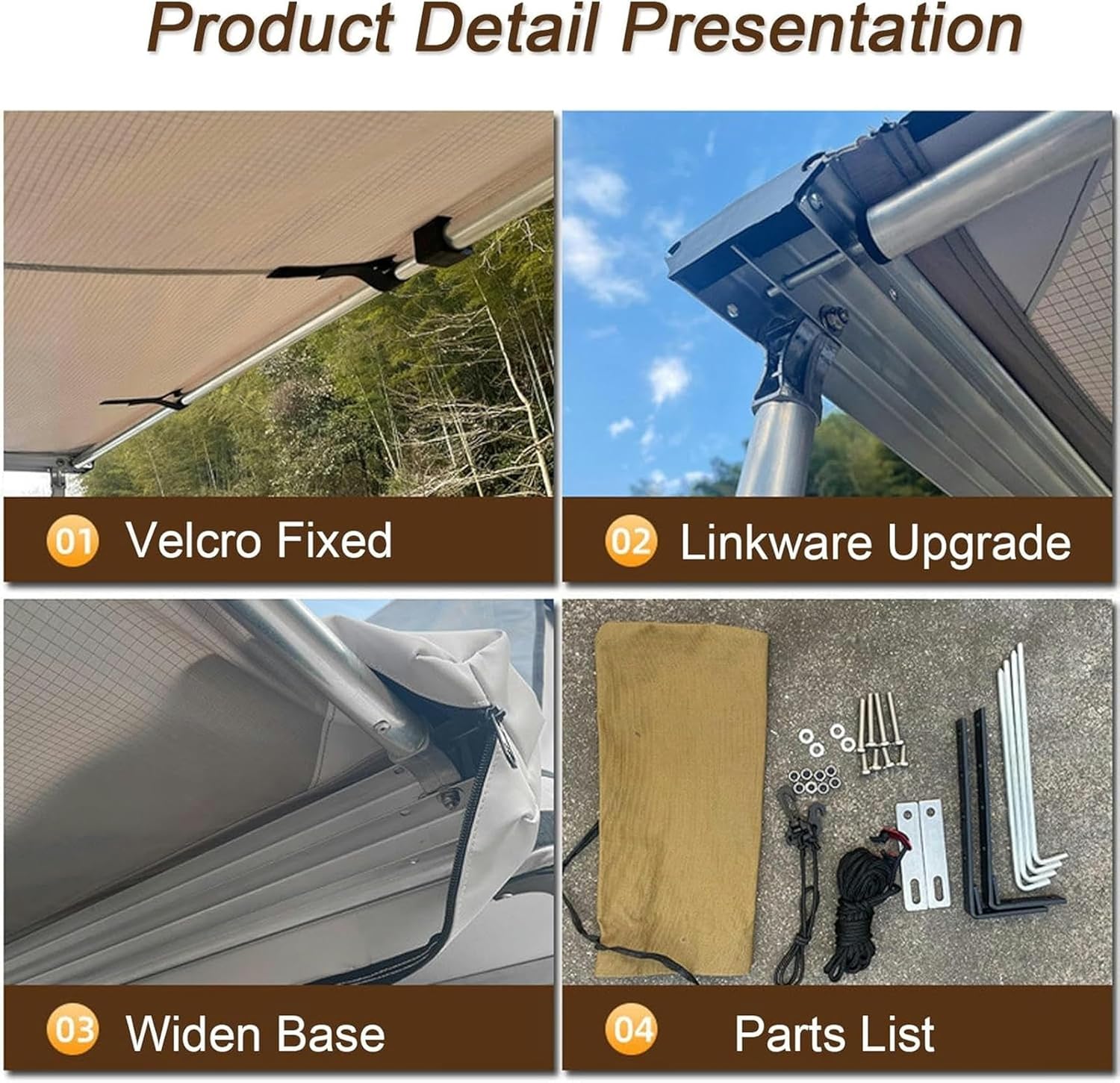 AMNOOL Camper Awning, Removable Awning for Carriers, Weather Resistant Retractable Lateral