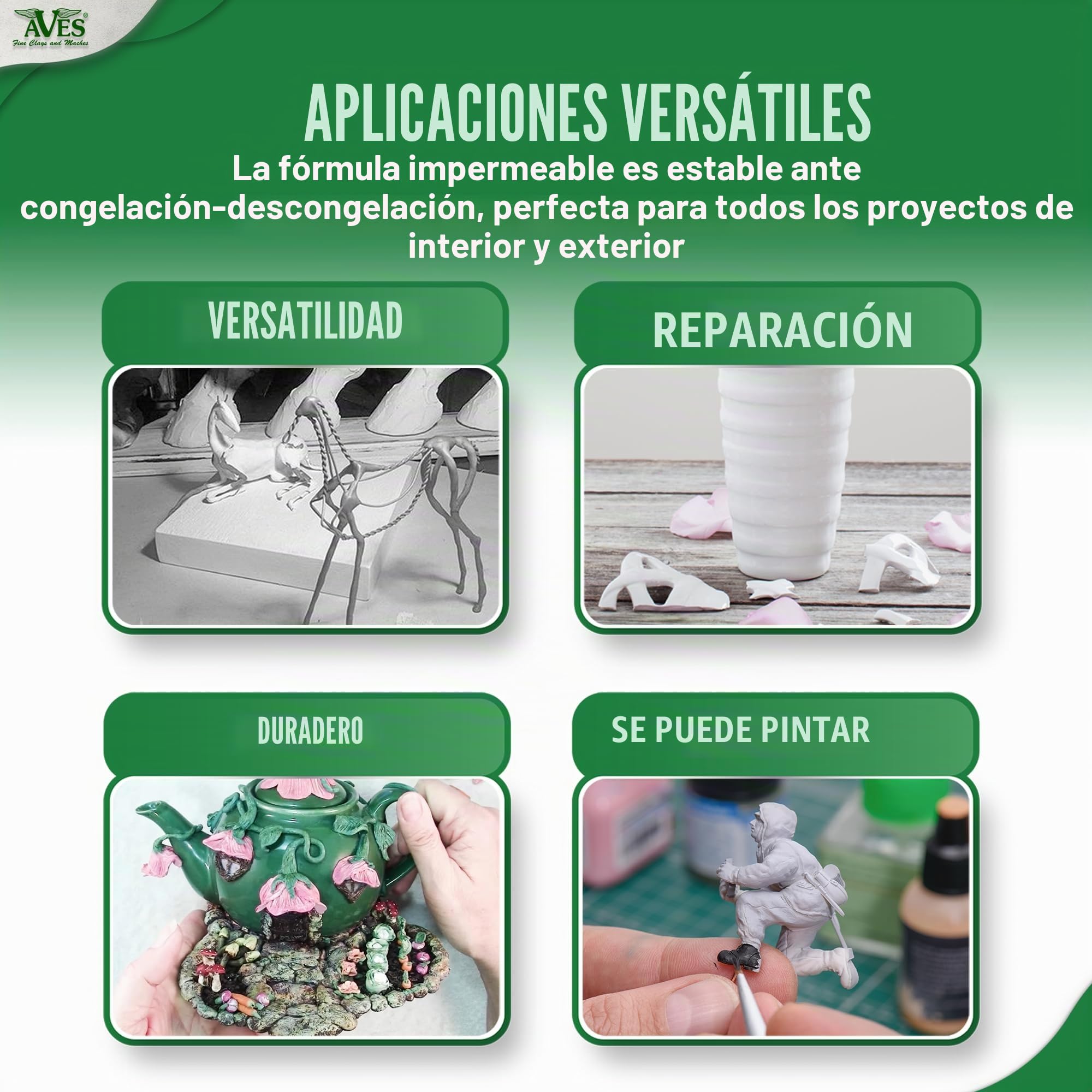 Aves Apoxie Sculpt 1Lb - Pasta epoxy de modelado, 453,6 g, color blanco