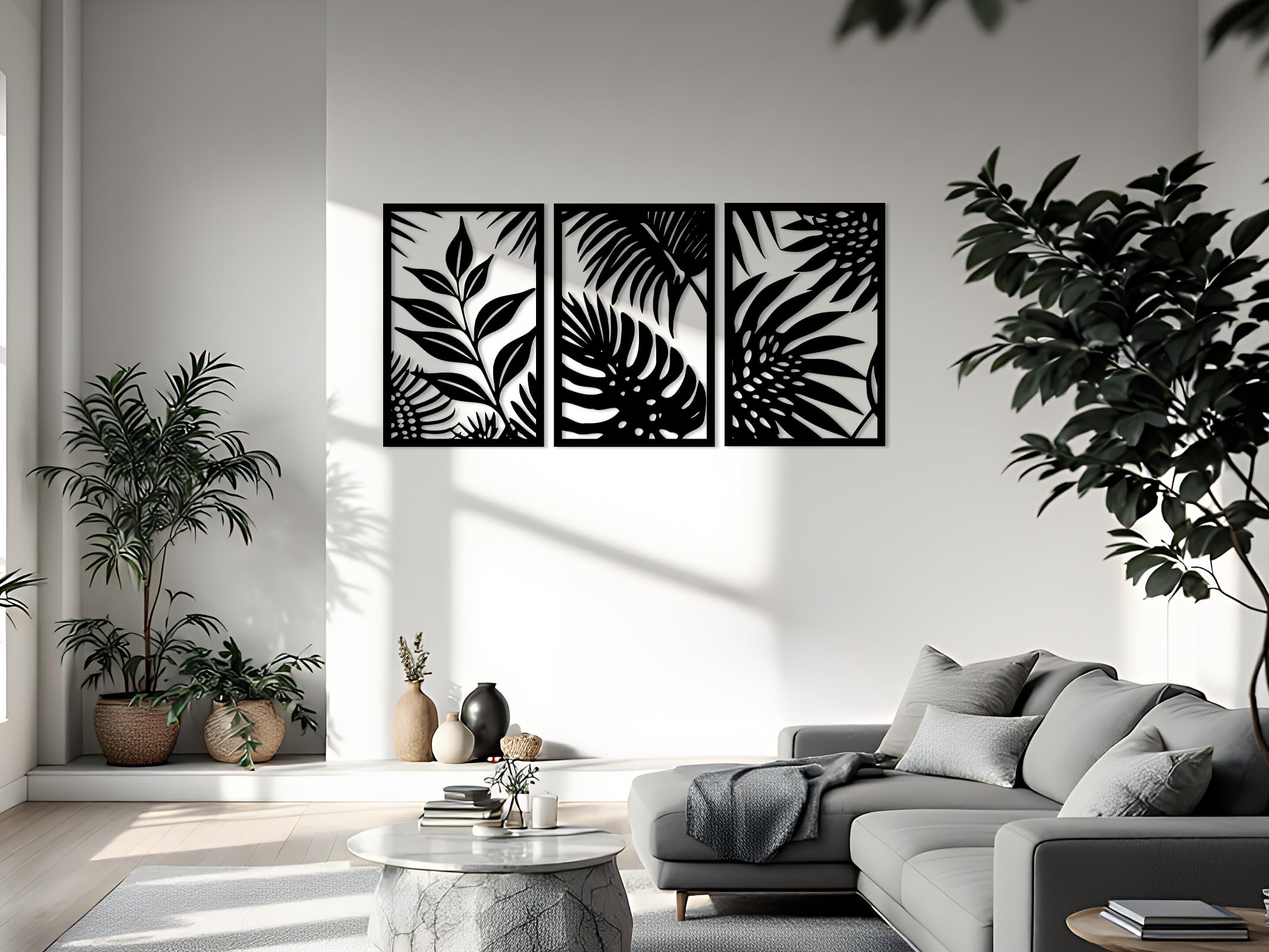 Kajaro Feuille Tableau Mural Bois 3 pièces, 1500x800 mm