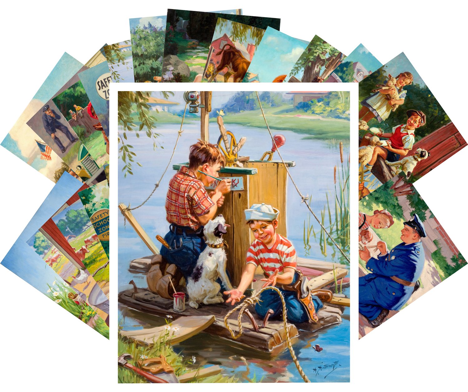 PIXILUV Vintage PostCards 24 pcs American Kids Secret Life Family Magazine Covers