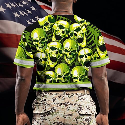 Miniatura 5 de Camiseta de alta visibilidad con bandera de EE. UU., con nombre personalizado, ropa de trabajo de seguridad reflectante, caminantes