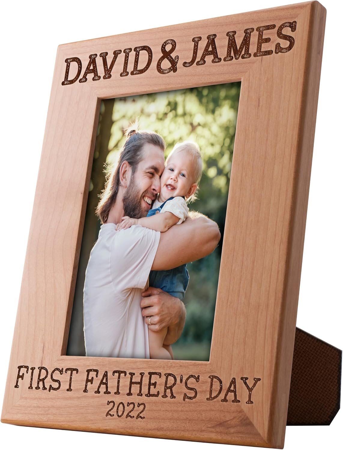 Lily's Atelier First Fathers Day, Personalized 1st Fathers Day Picture Frame with Names, Date | 4" x 6" - 5'' x 7", 4 Designs | First Time Dad Gifts - Keepsake Frame