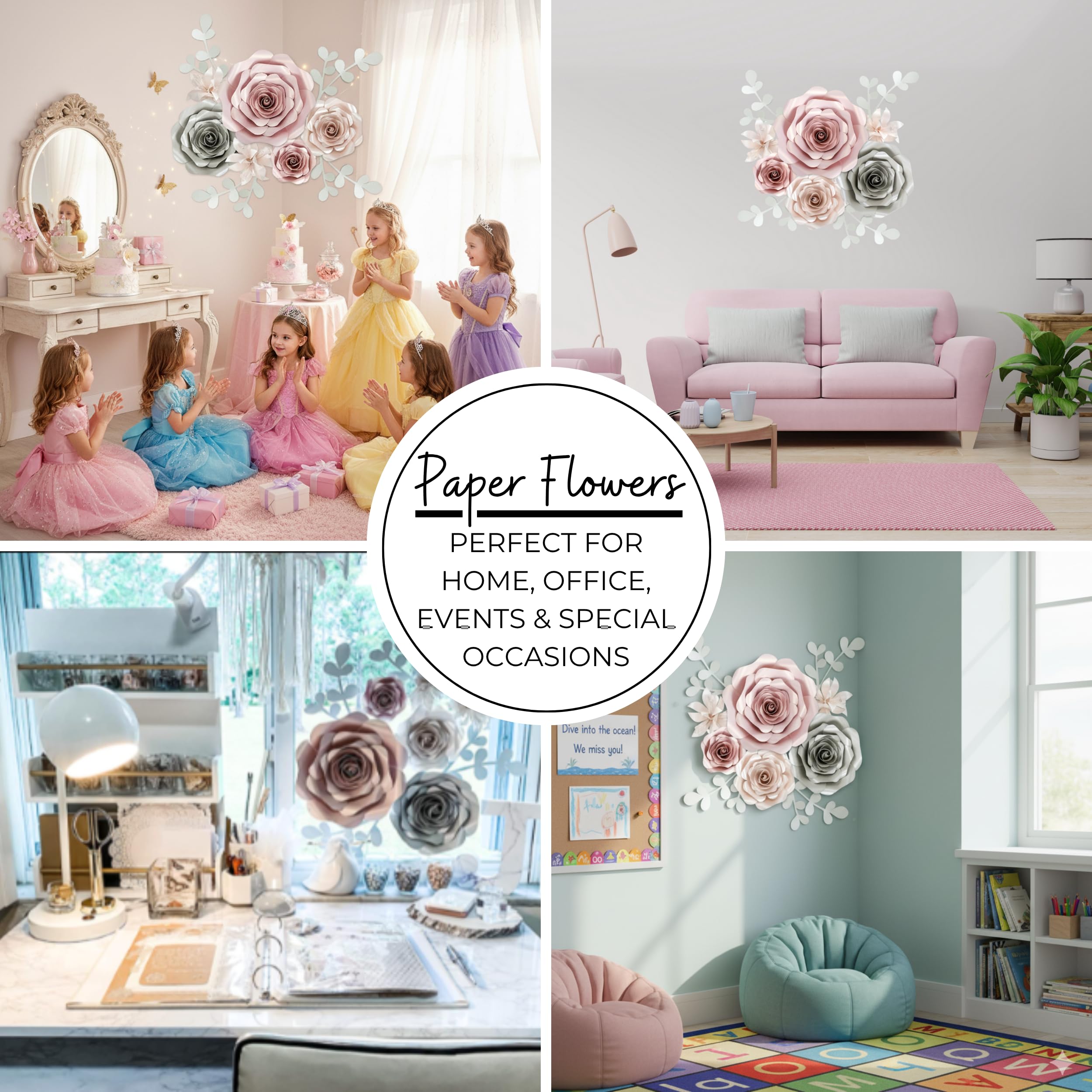 Rainbows & Lilies 3D Paper Flowers - Wall Decorations -17