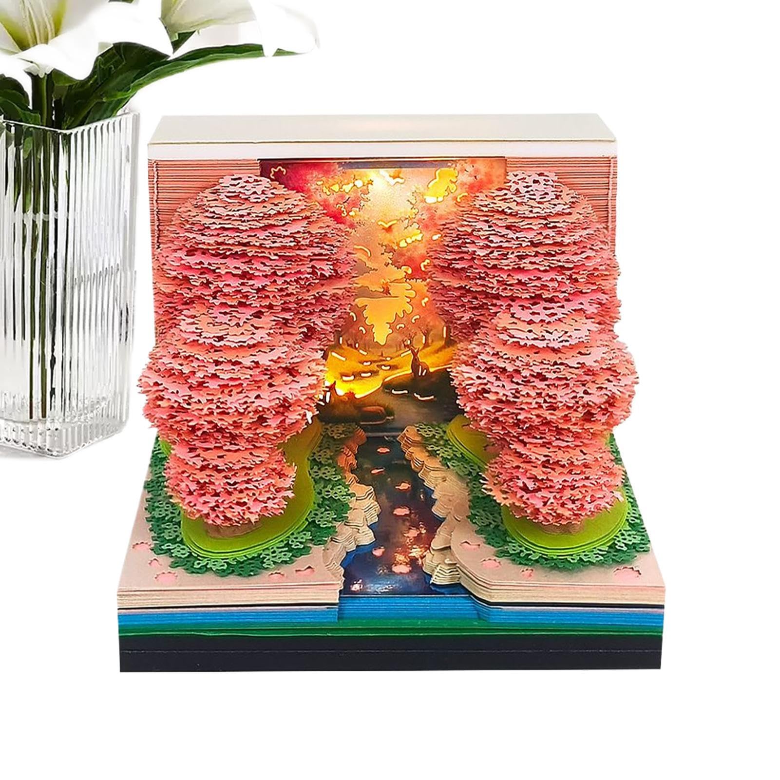 3D-Kalender zum Abreißen, ABS, Papier, 8,5 x 8,5 x 6,2 cm, dekorativer Zeitplaner, kreativer Tagesplaner für Büro, Arbeitszimmer und Wohnkultur
