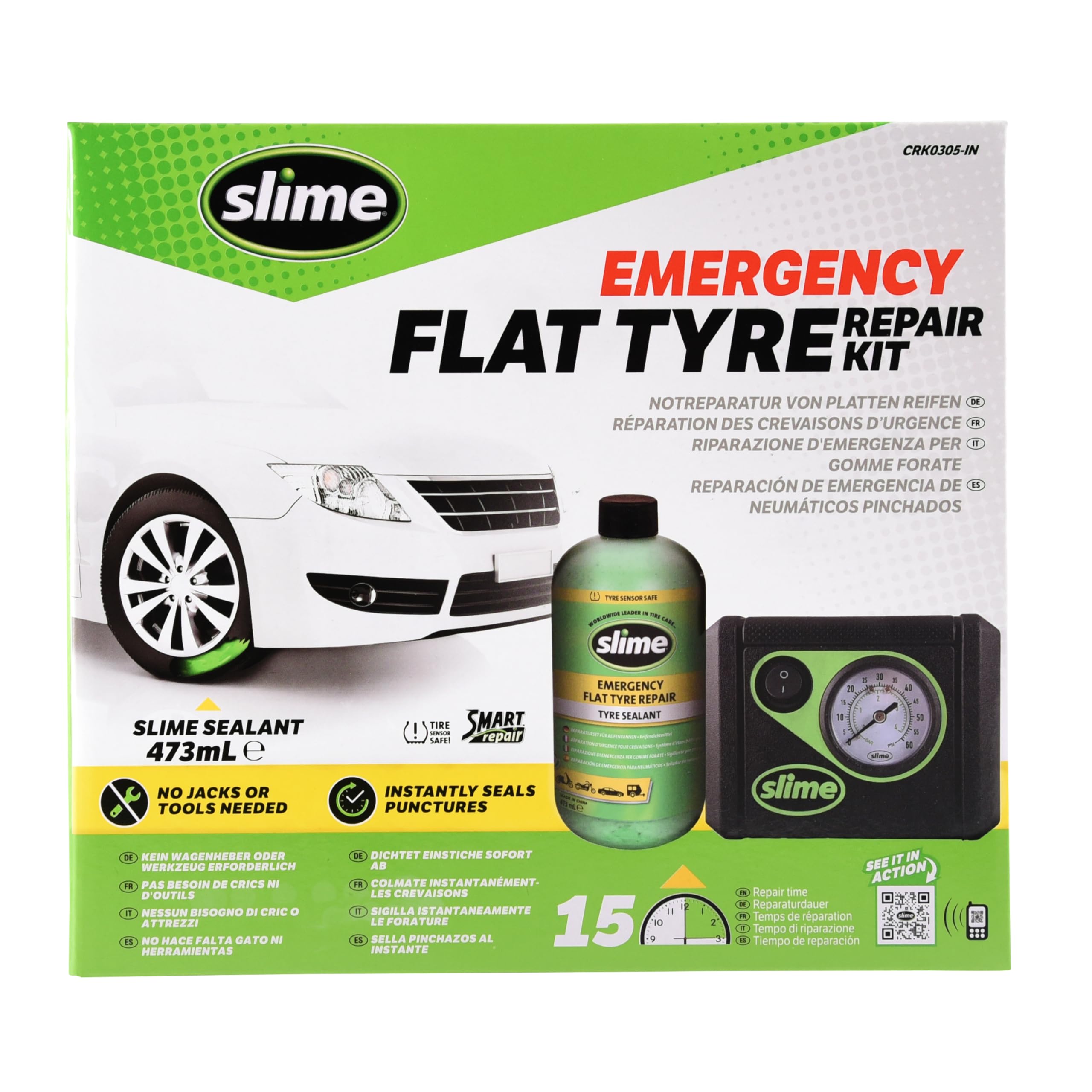 Slime Reparación de Pinchazos Kit de emergencia para neumáticos