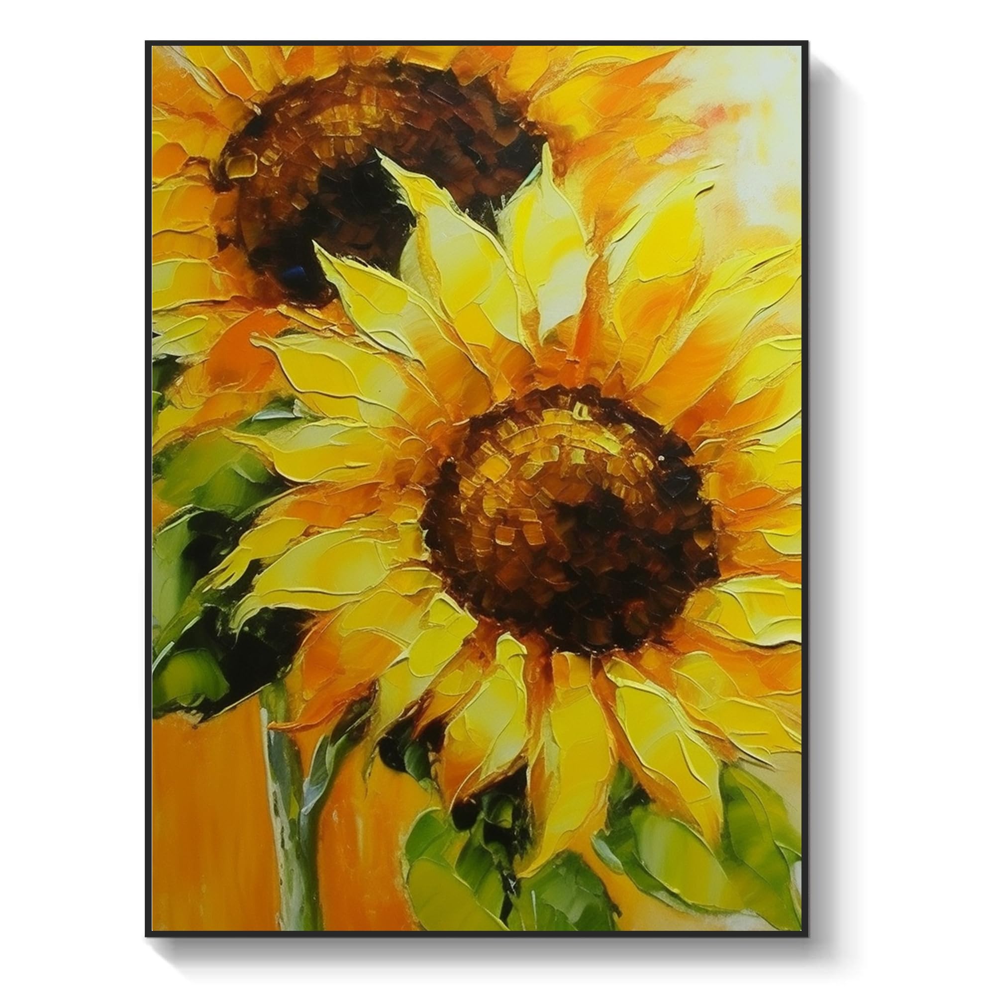 Amazon.com: Jsiluxna Original Sunflower Canvas Oil Painting