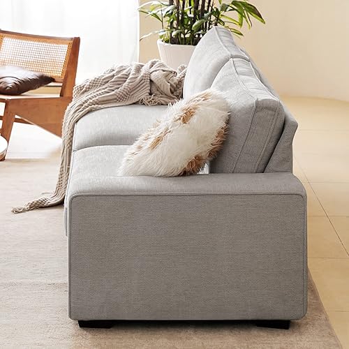 Miniatura 6 de COOSLEEP Sofá moderno de 71.2 pulgadas para dormitorio, sofá biplaza con funda extraíble, reposabrazos anchos, cojines de resorte y marco de madera