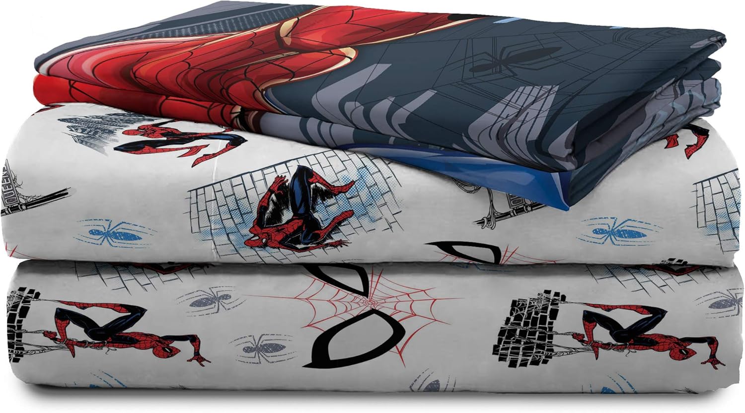 Jay Franco Marvel Spiderman Crawl 5 Piece Full Bed Set - Includes Reversible Comforter & Sheet Set Bedding - Super Soft Fade Resistant Microfiber - (Official Marvel Product)