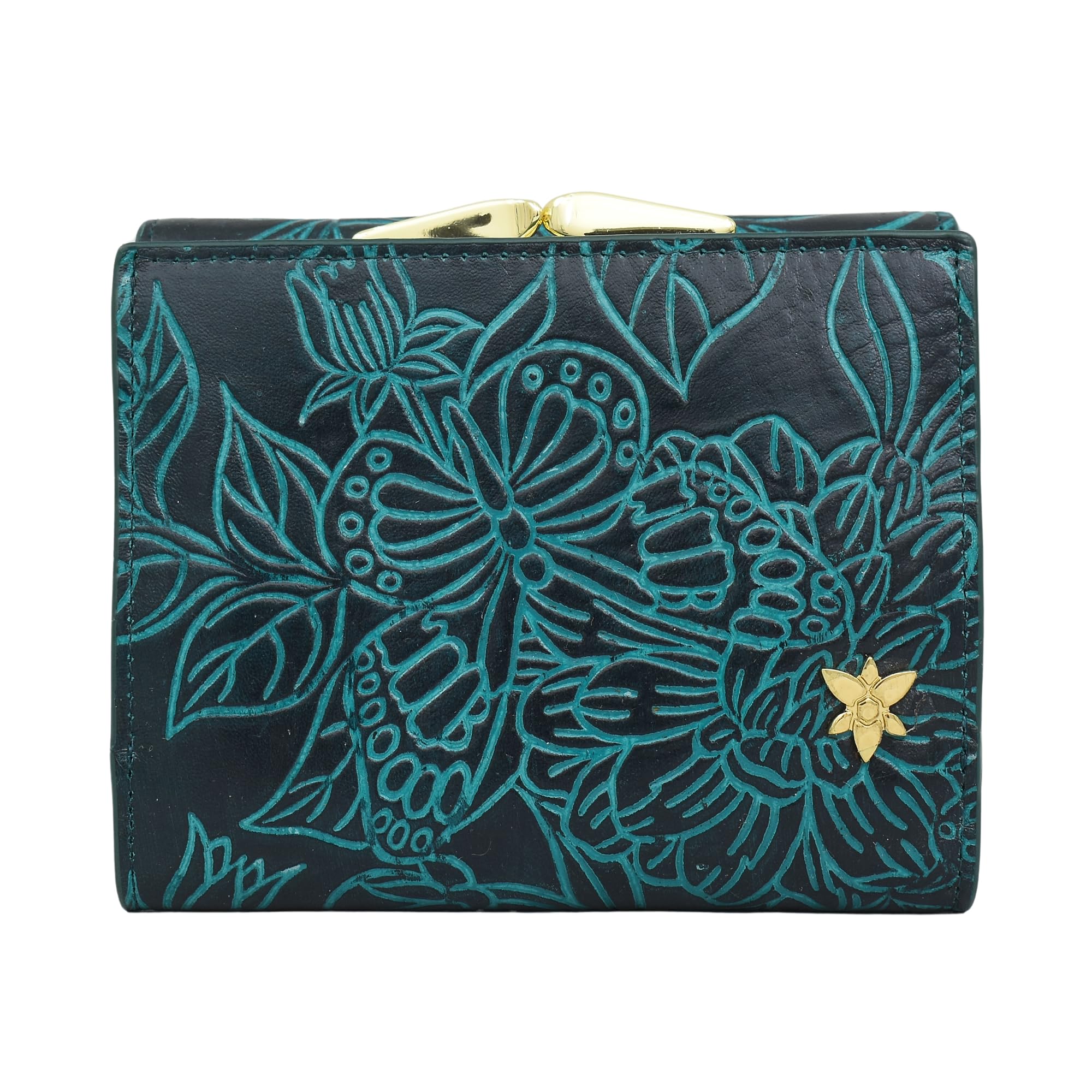 Anuschka Women's Orignal Hand-Painted Genuine Leather Three Fold Flap Wallet