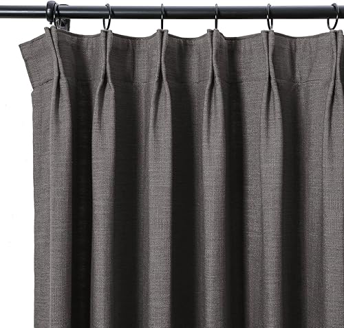 Miniatura 93 de Drapifytex Cortina plisada de lino sintético, cortina para oscurecer la habitación, 56 pulgadas de ancho x 96 pulgadas de largo, cortina de cobre 26
