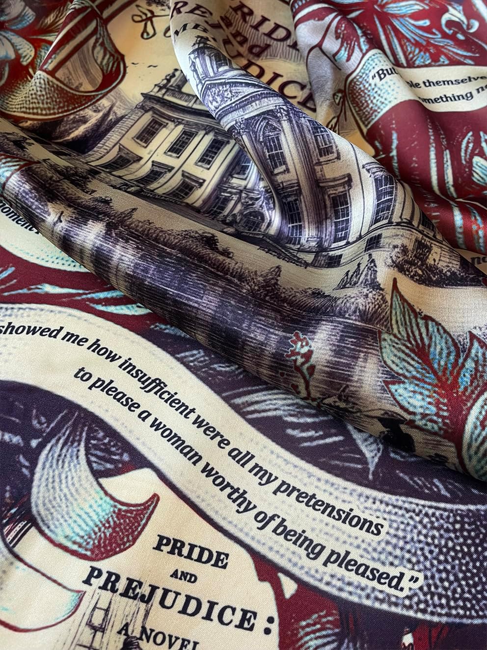 Universal Zone Pride & Prejudice Satin Scarf - Neck, Head & Bag Scarf. Pemberley, Jane Austen Gift, Light Academia - Image 5