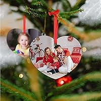 Vista 4 de Adornos de Navidad personalizados 2025 - Adorno de foto personalizado Adorno de Navidad de madera personalizada Regalo para decoración de árbol
