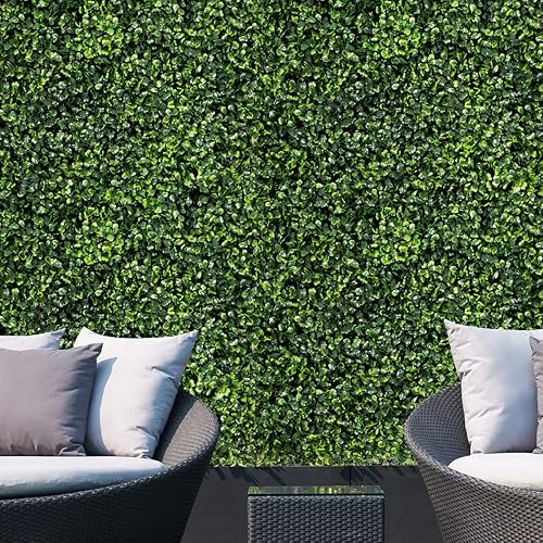 Miniatura 3 de Giantex 12 paneles artificiales de boj de 20 x 20 pulgadas, pantalla de valla de privacidad para jardín, 33.3 pies cuadrados de vegetación