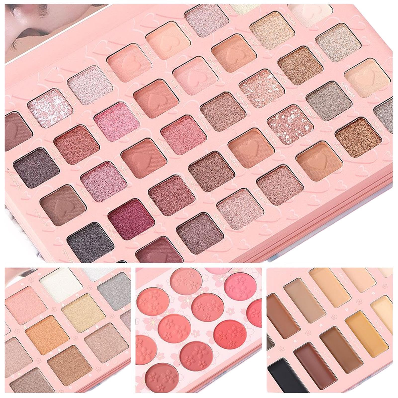 Palette Di Ombretti Palette da Viaggio per Cosmetici a Forma di Libro | Palette per Blush e Ombretti Per Spostamenti Quotidiani Appuntamenti Scuola Feste Fidanzata Moglie