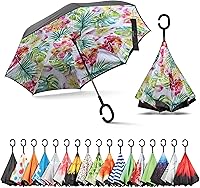 Vista 1 de Sharpty - Paraguas invertido, resistente al viento para mujer con protección UV, con mango en forma de C