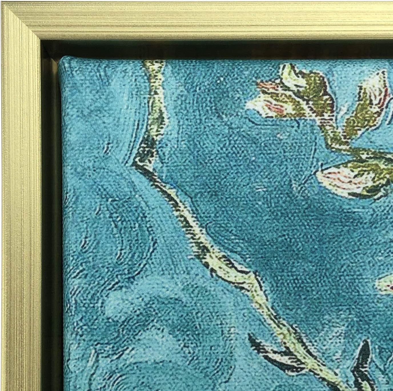 Wieco Art Framed Wall Art Almond Blossom Floral Giclee Canvas Prints of Van Gogh Famous Oil Paintings Reproduction Flowers Pictures on Canvas Wall Art for Bedroom Home Decorations