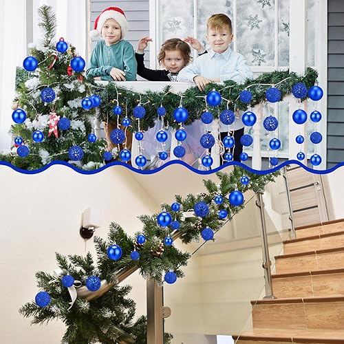 Miniatura 5 de Juego de 100 adornos de bola de Navidad decorativos para colgar, bolas de Navidad, colgantes decorativos de temporada para árbol de Navidad,
