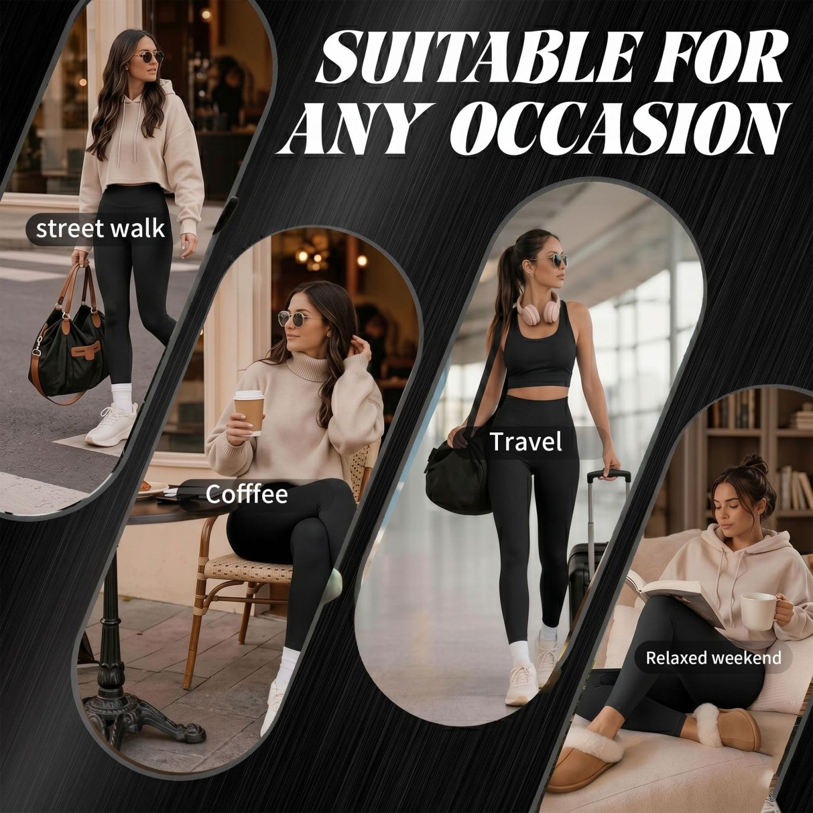 Leggings suaves y elásticos casuales para mujer | Tela suave y agradable al tacto, adecuada para uso en la oficina, entrenamiento, uso diario