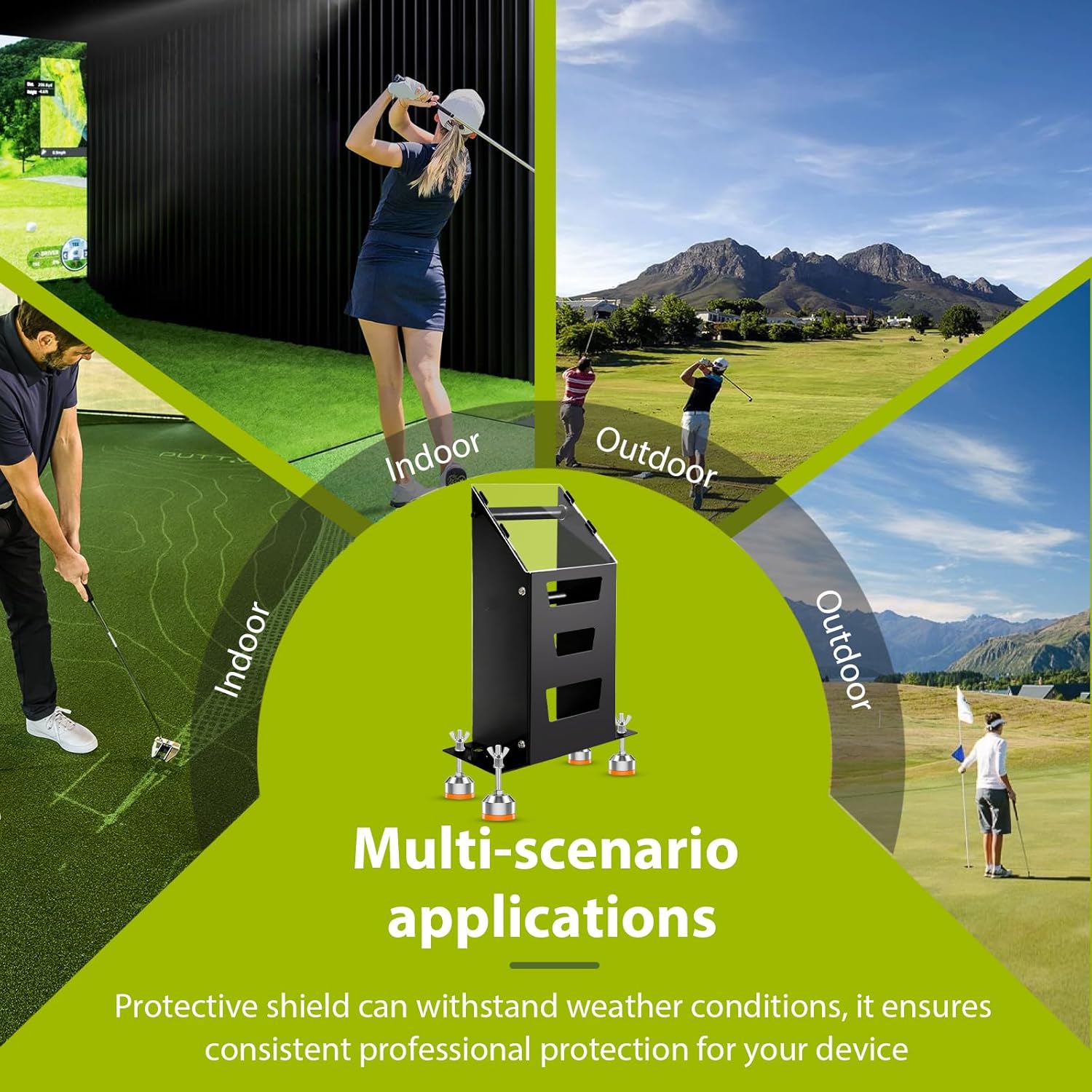 Portable Metal Protective Case for Bushnell Launch Pro Golf Launch Monitor Simulator, Visual Golf Launch Monitor Shield for Foresight GC3, Suitable for Indoor and Outdoor Use