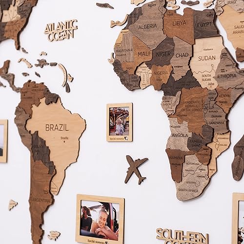 Miniatura 86 de Enjoy The Wood 3D Wood World Map Wall Art Large Wood Wall Décor Housewarming Gift Idea Wall Art World Travel Map For Home & Kitchen or Office