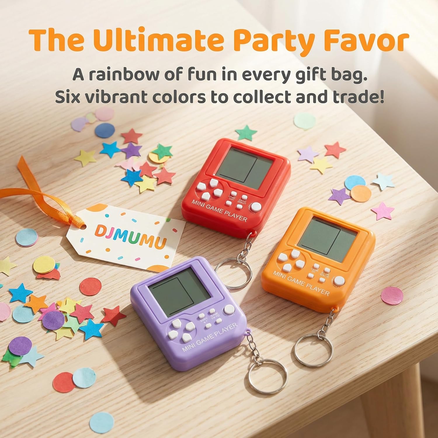 DJMUMU 18PCS Video Game Party Favors Video Game Keychain 6 Colors Gamer Kids Party Favor Bulk Party Favors Party Supplies for Kids Classroom Prizes