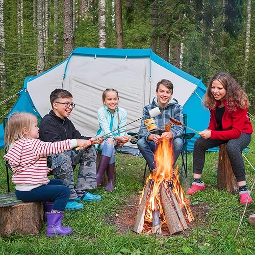 Miniatura 6 de Palitos para asar malvaviscos, palos telescópicos para hogueras abiertas, 32 pulgadas de largo, tenedores para asar malvaviscos, brochetas S'mores