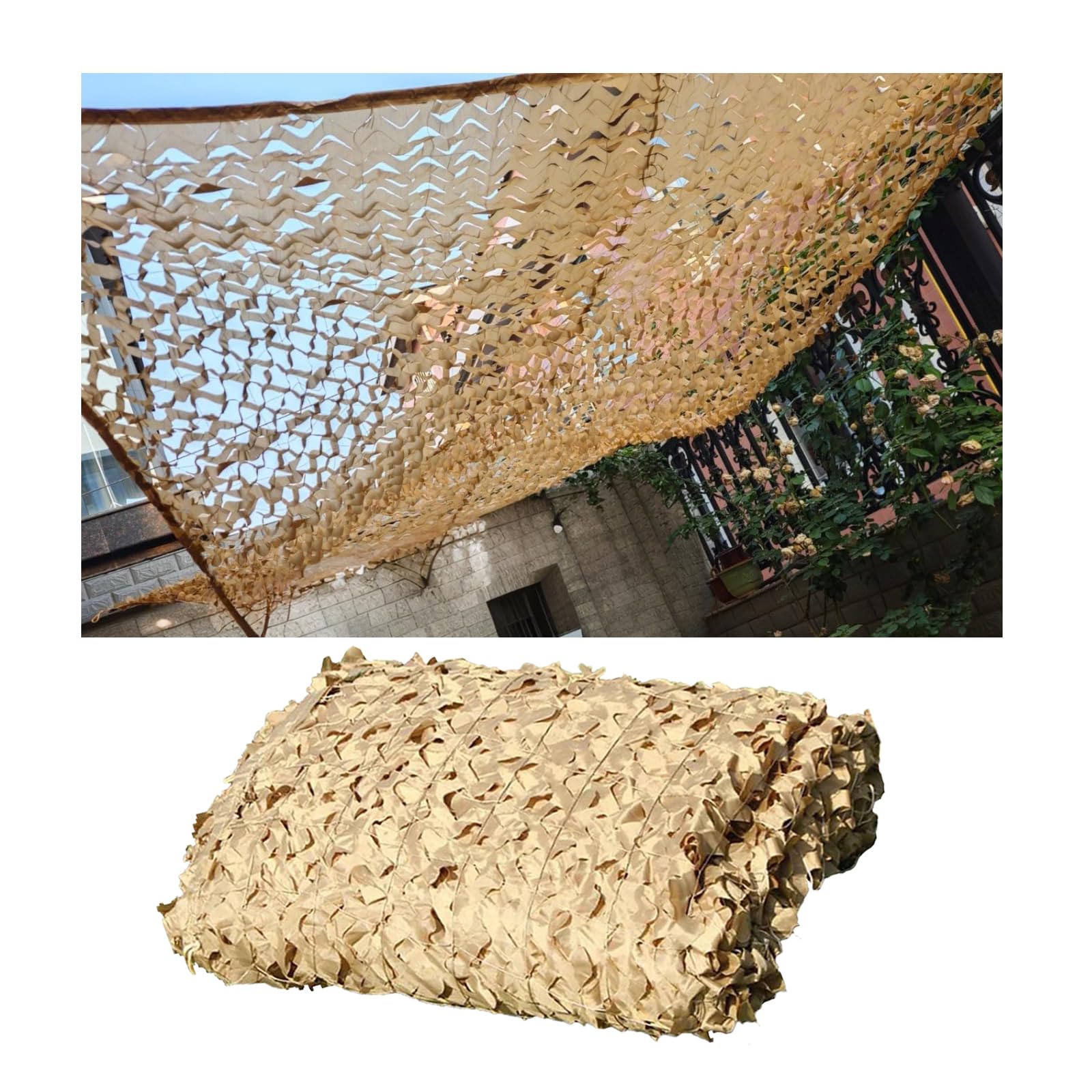 Generisch Tarnnetz Camouflage Netz Sonnenschutz Tarnung Camo Net | Oxford-Gewebe, UV-Beständiges, Sonnensegel für Militärdekoration Jagd Camping Terrasse Pergola Garten