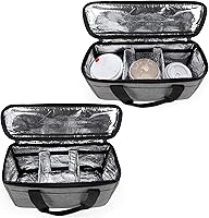 Vista 2 de Trunab - Portabebidas reutilizable de 3 tazas para entrega con divisores ajustables, bolsa portabebidas aislada con soporte para llevar, bolsa