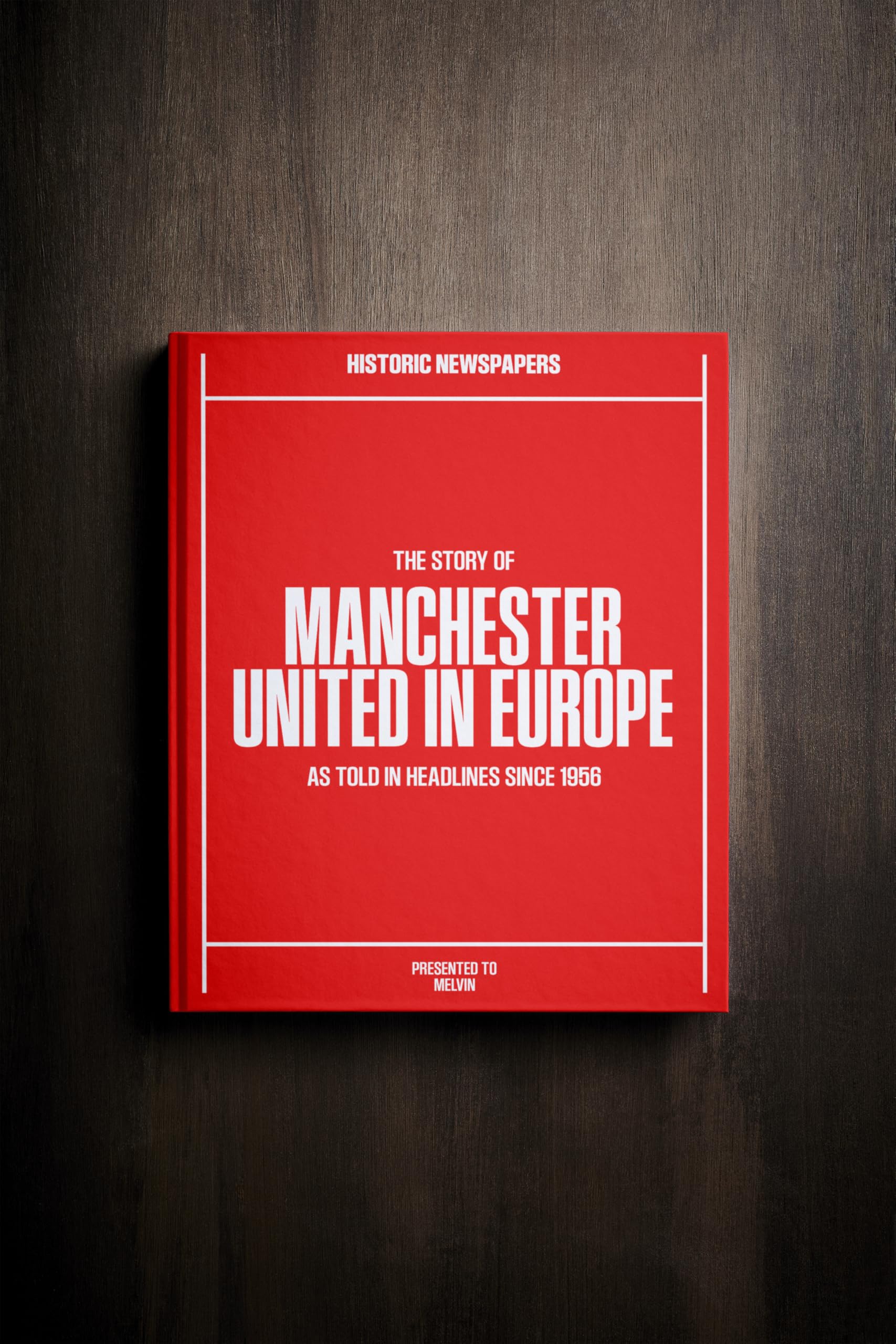 Historic Newspapers Man Utd | Personalised Football Gift | European Football History | Name Printed on Cover | Football History Book Through Newspapers | Football Gifts for Boys | Football Fan Gift โ image 1