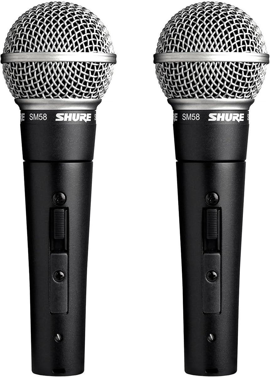 SM58S Professional Vocal Microphone w/On/Off Switch (2 Pack), XLR