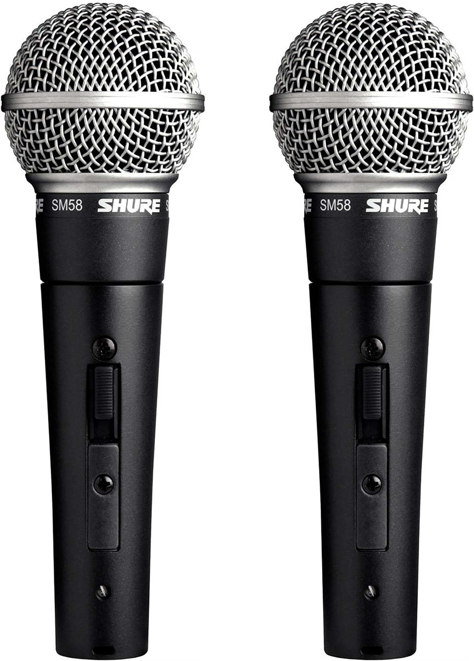 Shure SM58S Professional Vocal Microphone w/On/Off Switch (2 Pack), XLR