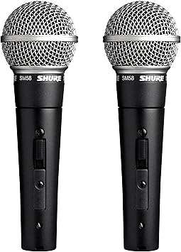 Shure SM58S Professional Vocal Microphone w/On/Off Switch 2 Pack, XLR