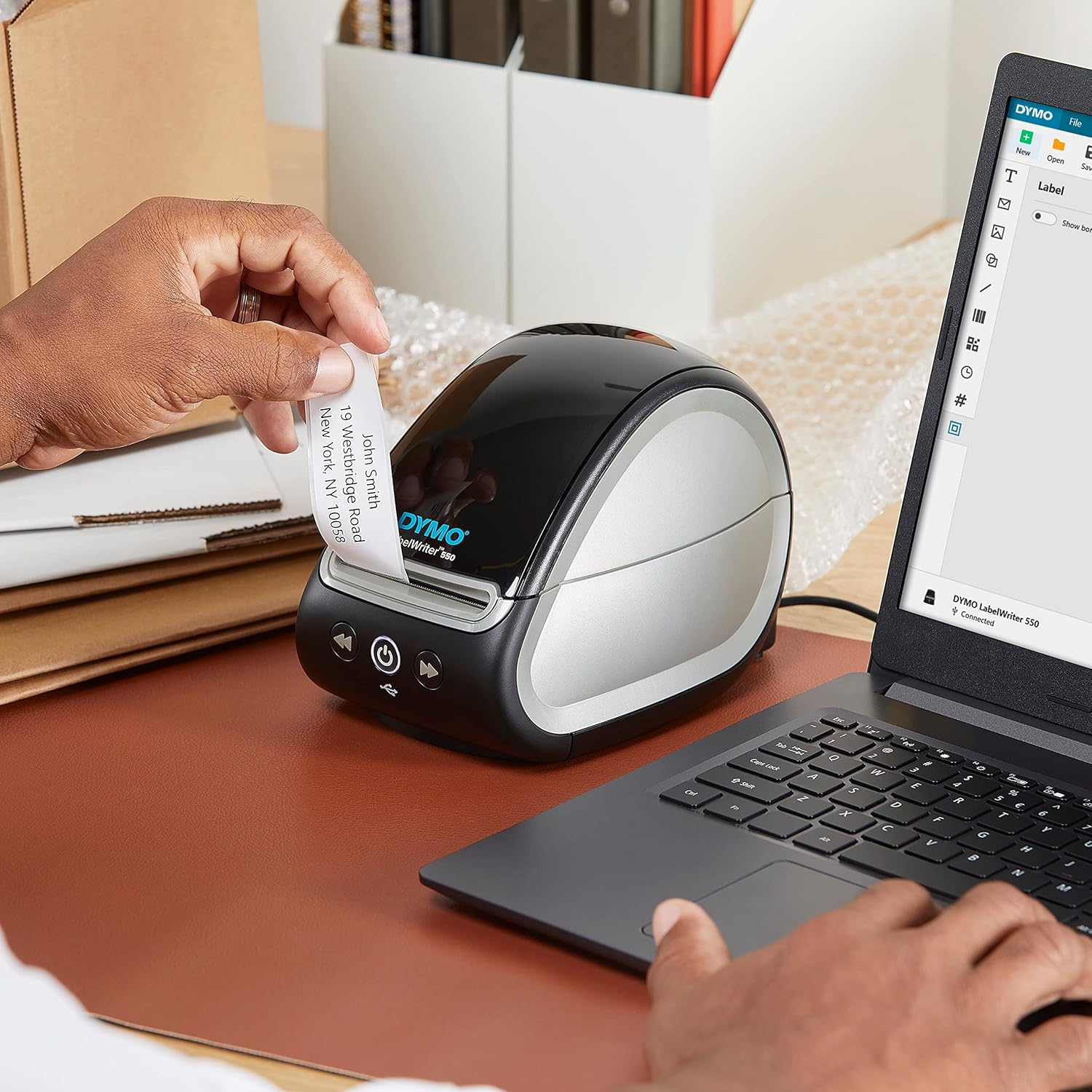 Dymo LabelWriter 550 Direct Thermal Printer - Monochrome - Label Print - USB - USB Host - Black