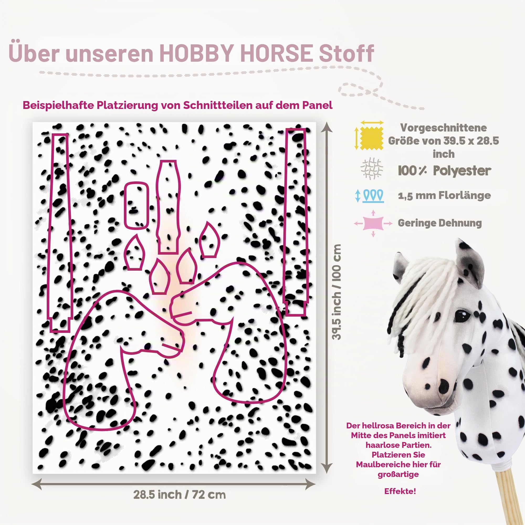 kullaloo Bastelset für Hobby-Pferde zum Selbermachen: Machen Sie ein Leoparden-Pony mit Halfter und Leinen. Inklusive Schnittmuster mit PES- und SVG-Dateien